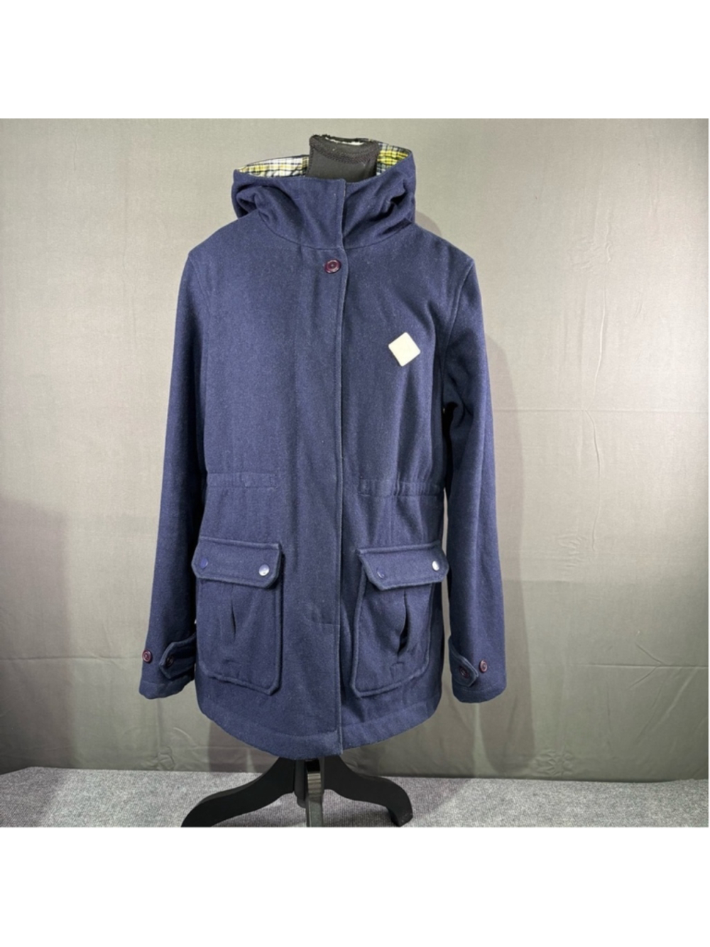 Burton Jacket Women' L Wool Hooded Minimalis Lined Gorpcore Spring Gorpcore Navy